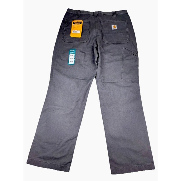 NWT Mens Carhartt Gray Pants 33x30 Rugged Flex Canvas Work Relaxed Fit BN2291-M - Picture 5 of 7